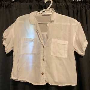 Holister cropped button up.
